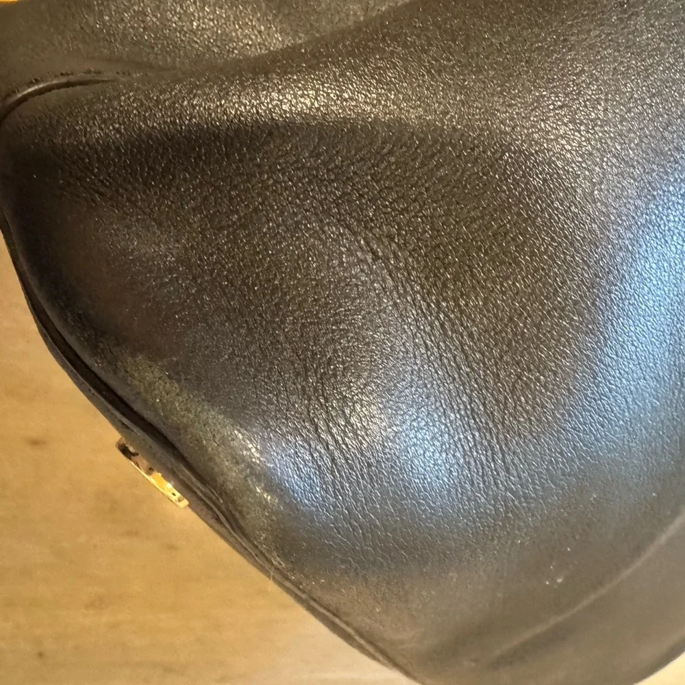 DIANE VON FURSTENBERG Leather Tote – Black with Red interior/gold tone hardware - Picture 11 of 15